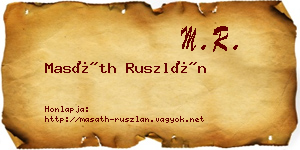 Masáth Ruszlán névjegykártya